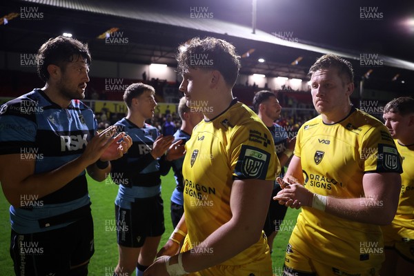 171025 - Dragons RFC v Cardiff Rugby - United Rugby Championship - Ryan Woodman of Dragons at full time