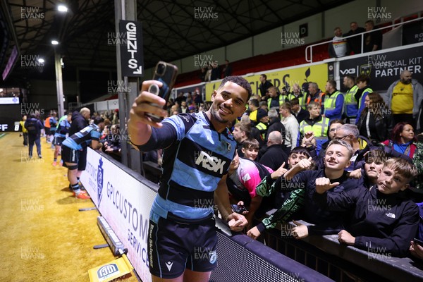 171025 - Dragons RFC v Cardiff Rugby - United Rugby Championship - Ben Thomas of Cardiff at full time