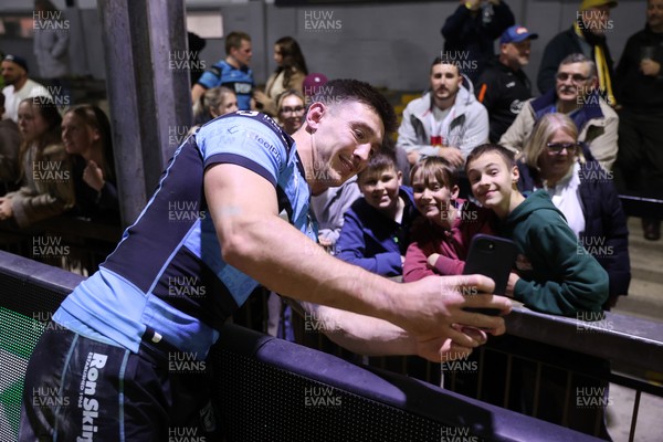 171025 - Dragons RFC v Cardiff Rugby - United Rugby Championship - Josh Adams of Cardiff at full time