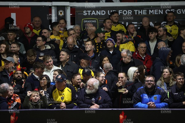 171025 - Dragons RFC v Cardiff Rugby - United Rugby Championship - Fans on the terrace