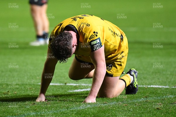 171025 - Dragons RFC v Cardiff Rugby - United Rugby Championship - Dejected Brodie Coghlan of Dragons