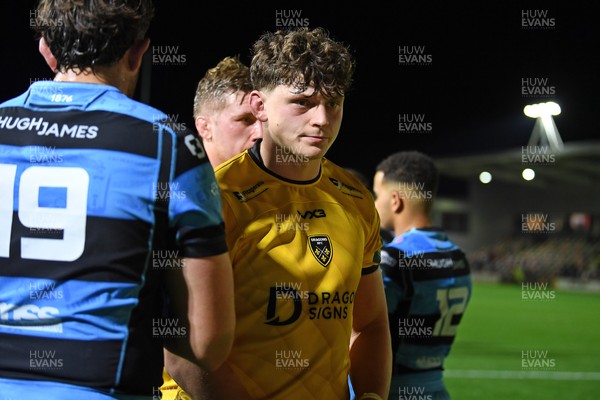 171025 - Dragons RFC v Cardiff Rugby - United Rugby Championship - Dejected Ryan Woodman of Dragons