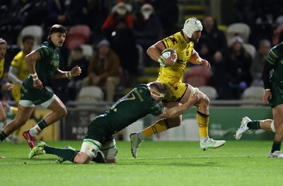 201225 - Dragons RFC v Connacht - United Rugby Championship - Harrison Keddie of Dragons makes a break