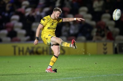 201225 - Dragons RFC v Connacht - United Rugby Championship - Angus O'Brien of Dragons kicks the conversion