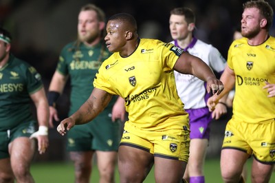 201225 - Dragons RFC v Connacht - United Rugby Championship - Cebo Dlamini of Dragons 