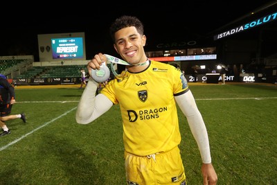 201225 - Dragons RFC v Connacht - United Rugby Championship - Rio Dyer of Dragons at full time