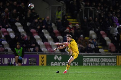 201225 - Dragons RFC v Connacht - United Rugby Championship - Angus O'Brien of Dragons kicks a penalty