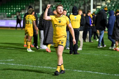 201225 - Dragons RFC v Connacht - United Rugby Championship - Aneurin Owen of Dragons at full time