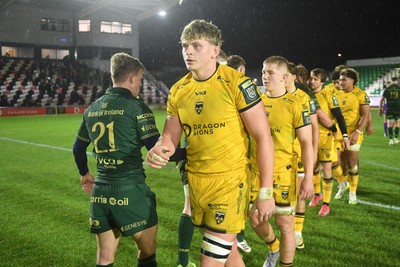 201225 - Dragons RFC v Connacht - United Rugby Championship - Ryan Woodman of Dragons at full time