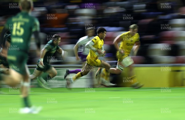 201225 - Dragons RFC v Connacht - United Rugby Championship - Rio Dyer of Dragons makes a break