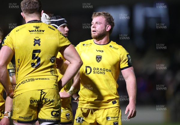 201225 - Dragons RFC v Connacht - United Rugby Championship - George Roberts of Dragons on his debut