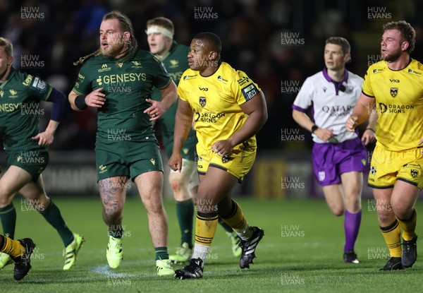 201225 - Dragons RFC v Connacht - United Rugby Championship - Cebo Dlamini of Dragons 