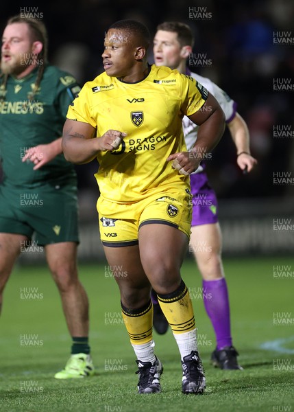 201225 - Dragons RFC v Connacht - United Rugby Championship - Cebo Dlamini of Dragons 