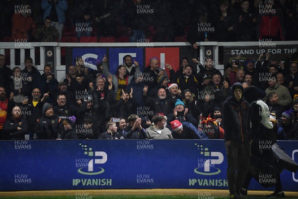 201225 - Dragons RFC v Connacht - United Rugby Championship - Dragons fans at full time