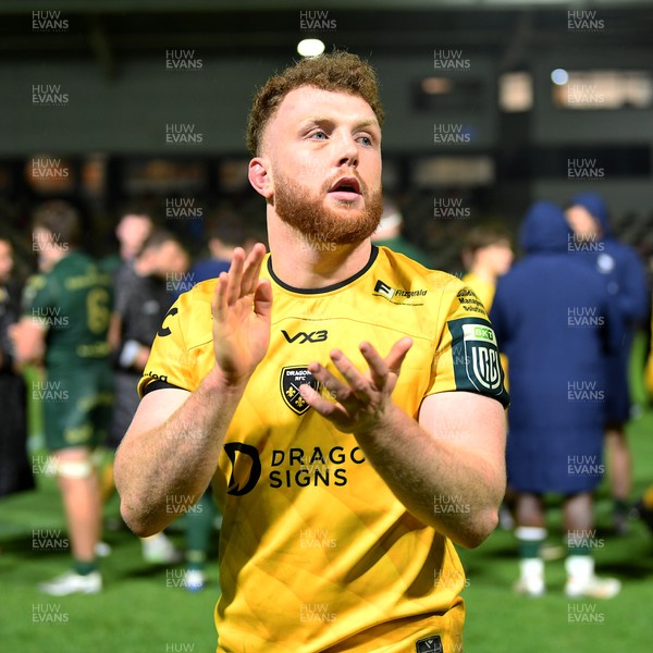 201225 - Dragons RFC v Connacht - United Rugby Championship - Aneurin Owen of Dragons at full time