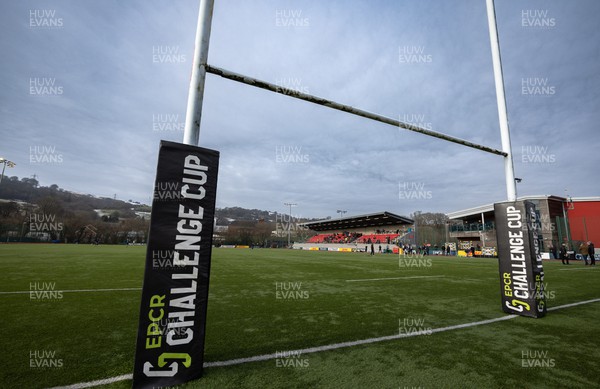 220123 - Dragons RFC v Emirates Lions, EPCR Challenge Cup - A general view of the Centre for Sporting Excellence at Ystrad Mynach where the match will be played after being moved from Rodney Parade due to a frozen pitch
