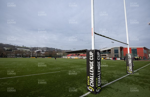 220123 - Dragons RFC v Emirates Lions, EPCR Challenge Cup - A general view of the Centre for Sporting Excellence at Ystrad Mynach where the match will be played after being moved from Rodney Parade due to a frozen pitch
