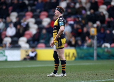 160225 - Dragons RFC v Glasgow Warriors - United Rugby Championship - Aneurin Owen of Dragons 