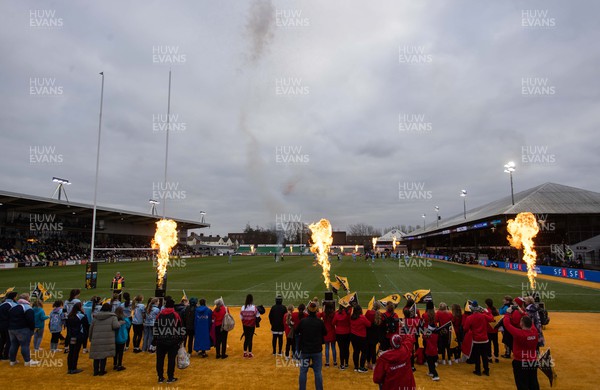280123 - Dragons RFC v Glasgow Warriors - United Rugby Championship - General View of Rodney Parade with the fireworks
