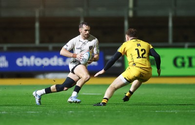 031025 - Dragons RFC v Hollywoodbets Sharks, United Rugby Championship - Jean Smith of Hollywoodbets Sharks takes on Aneurin Owen of Dragons