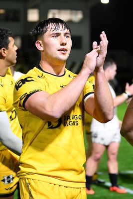 031025 - Dragons RFC v Hollywoodbets Sharks - United Rugby Championship - Harri Ackerman of Dragons applauding fans at full time