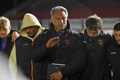 031025 - Dragons RFC v Hollywoodbets Sharks - United Rugby Championship - Dragons head coach, Filo Tiatia at full time