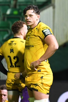 031025 - Dragons RFC v Hollywoodbets Sharks - United Rugby Championship - Frustrated Ryan Woodman of Dragons at full time as his side just fails to win the game