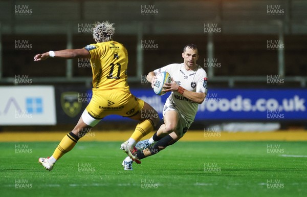 031025 - Dragons RFC v Hollywoodbets Sharks, United Rugby Championship - Jean Smith of Hollywoodbets Sharks takes on Fine Inisi of Dragons