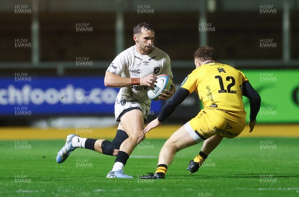 031025 - Dragons RFC v Hollywoodbets Sharks, United Rugby Championship - Jean Smith of Hollywoodbets Sharks takes on Aneurin Owen of Dragons