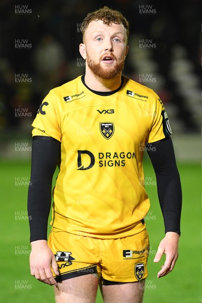 031025 - Dragons RFC v Hollywoodbets Sharks - United Rugby Championship - Aneurin Owen of Dragons at full time