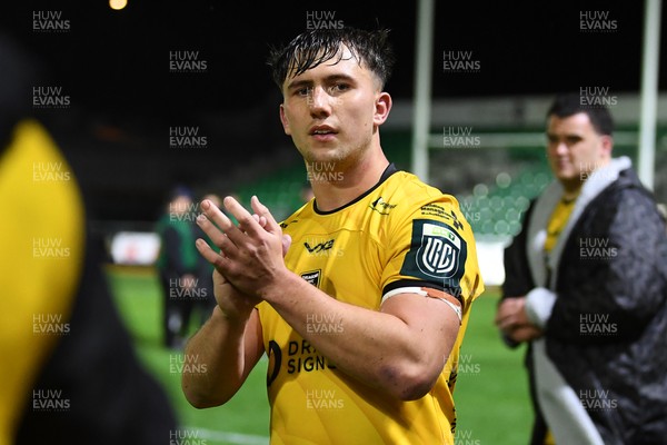 031025 - Dragons RFC v Hollywoodbets Sharks - United Rugby Championship - Harri Ackerman of Dragons applauding fans at full time