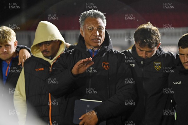 031025 - Dragons RFC v Hollywoodbets Sharks - United Rugby Championship - Dragons head coach, Filo Tiatia at full time