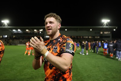 141225 - Dragons RFC v Lyon Olympique Universitaire - European Rugby Challenge Cup - Angus O�Brien of Dragons at full time