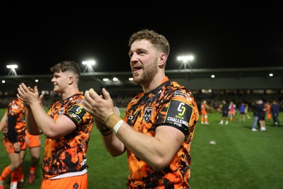 141225 - Dragons RFC v Lyon Olympique Universitaire - European Rugby Challenge Cup - Angus O�Brien of Dragons at full time