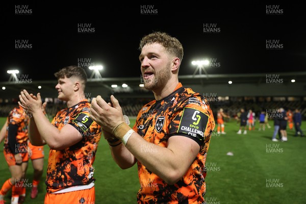 141225 - Dragons RFC v Lyon Olympique Universitaire - European Rugby Challenge Cup - Angus O�Brien of Dragons at full time