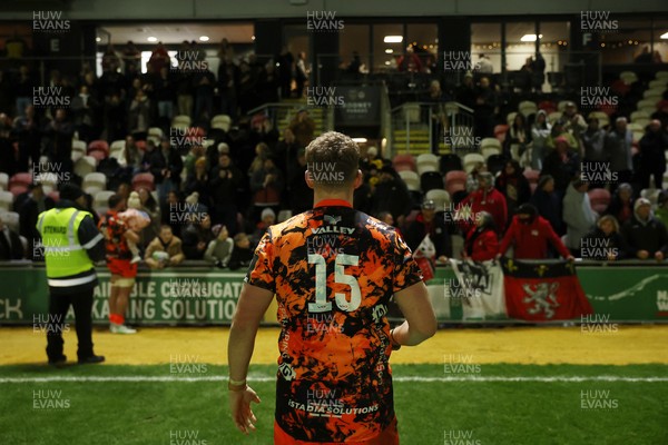 141225 - Dragons RFC v Lyon Olympique Universitaire - European Rugby Challenge Cup - Angus O�Brien of Dragons at full time