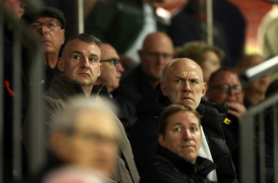 091026 - Dragons RFC v Ospreys - United Rugby Championship - Rhys Long, WRU Technical Director and Wales Head Coach Steve Tandy