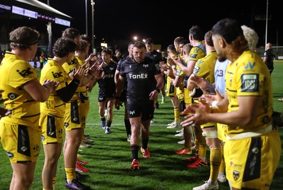091026 - Dragons RFC v Ospreys - United Rugby Championship - Sam Parry of Ospreys at full time