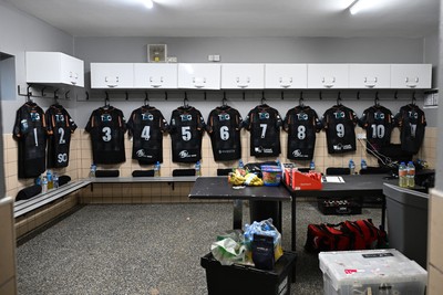 091026 - Dragons RFC v Ospreys - United Rugby Championship - A general view inside the Ospreys dressing room