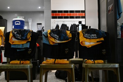 091026 - Dragons RFC v Ospreys - United Rugby Championship - A general view inside the Dragons dressing room