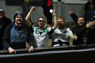 091026 - Dragons RFC v Ospreys - United Rugby Championship - Ospreys fans at full time