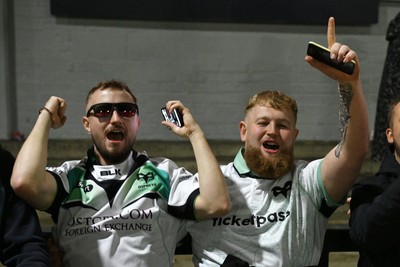 091026 - Dragons RFC v Ospreys - United Rugby Championship - Ospreys fans at full time