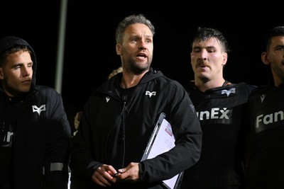 091026 - Dragons RFC v Ospreys - United Rugby Championship - Ospreys head coach, Mark Jones at full time