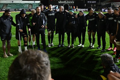 091026 - Dragons RFC v Ospreys - United Rugby Championship - Ospreys huddle at full time