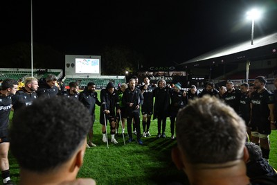 091026 - Dragons RFC v Ospreys - United Rugby Championship - Ospreys huddle at full time