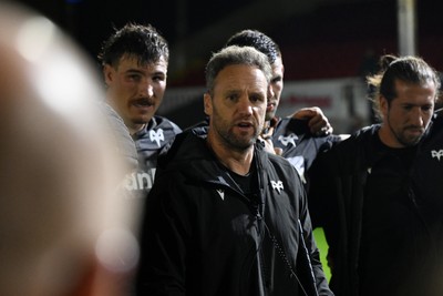 091026 - Dragons RFC v Ospreys - United Rugby Championship - Ospreys head coach, Mark Jones at full time