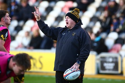 251025 - Dragons RFC v Ospreys - United Rugby Championship - Senior coach of Dragons Dale Macleod leads the side in the absence of Filo Tiatia