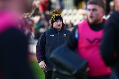 251025 - Dragons RFC v Ospreys - United Rugby Championship - Senior coach of Dragons Dale Macleod leads the side in the absence of Filo Tiatia