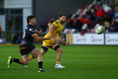 251025 - Dragons RFC v Ospreys - United Rugby Championship - Thomas Young of Dragons makes his debut for Dragons
