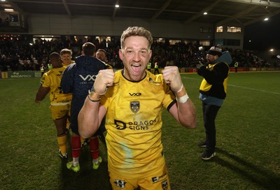010126 - Dragons RFC v Scarlets - United Rugby Championship - Angus O'Brien of Dragons at full time